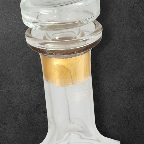 Vintage Culver Tortoiseshell Decanter with Stopper 22K Gold Barware Brown - Picture 3 of 12